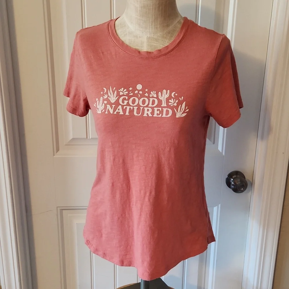 "Good natured" coral cactus tshirt - Picture 1 of 6